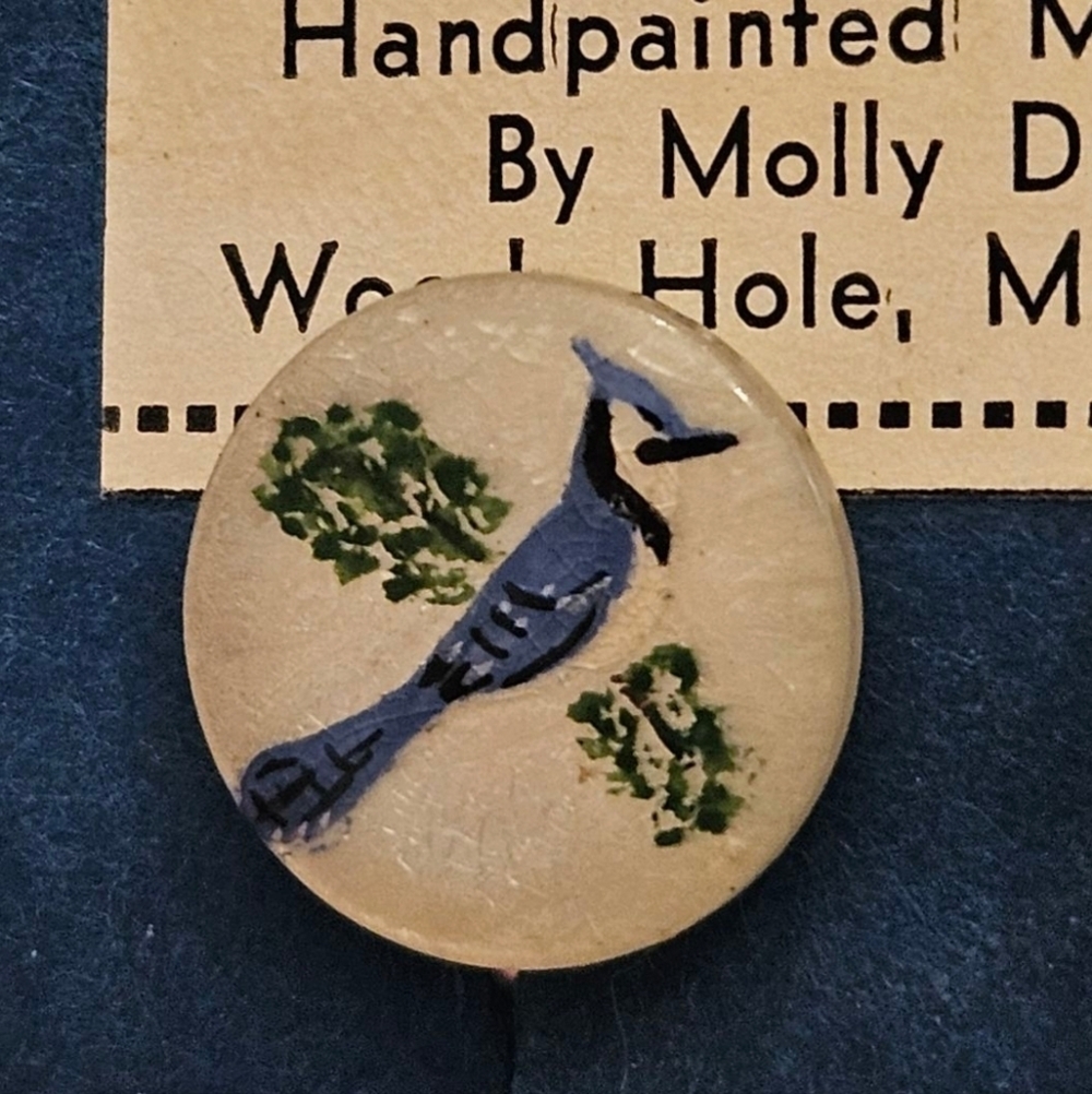 Adorable!! NWT Handpainted Bird Miniature Earrings by Molly Dreyer, Clip-on - Picture 2 of 5